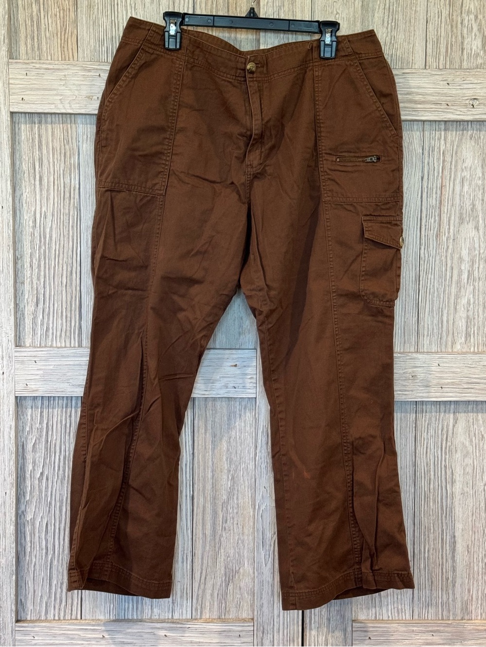 Main Street Blues  Brown Cargo Pants - Classic Utility Style Sz 18 W